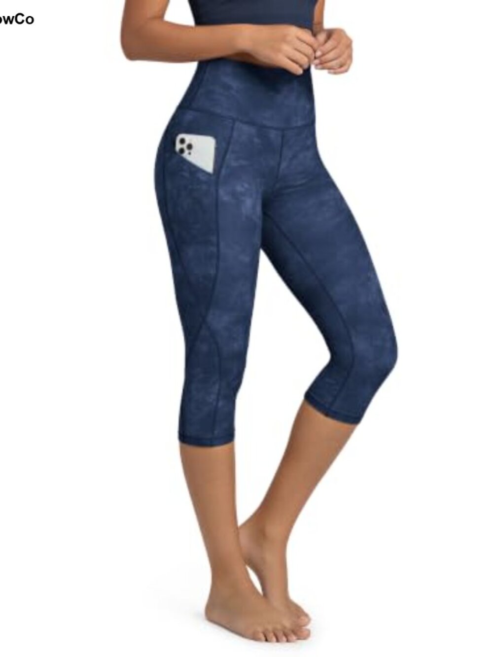 High Waisted Yoga Capris with Pockets Tummy Control Non See Through Running